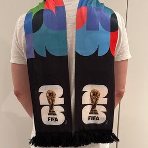 FIFA World Cup 2026 Black Scarf with Trophy Design soccer fan collectible
